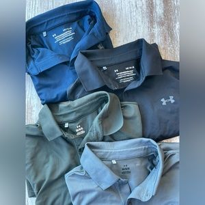 4 men’s Under Armour polos bundle